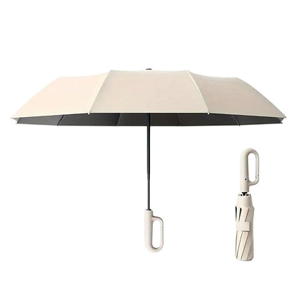 Automatic Folding UV Protection Umbrella Unisex Dual Purpose Rain Sun Umbrella - Grey
