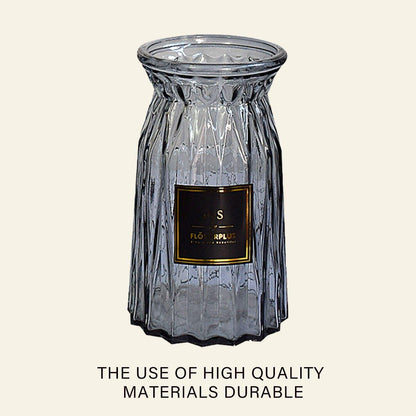 2 Pcs Glass Vase Hydroponic Flower Arrangement Vase for Living Room Decoration - Transparent