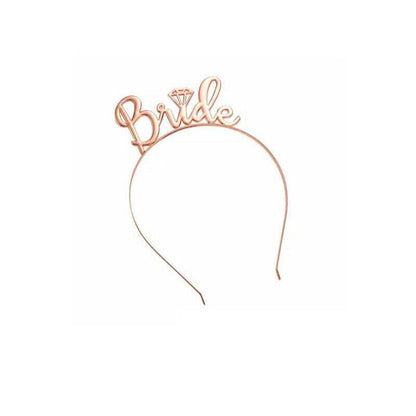 Bride To Be Hen Veil Sash Tiara Hens Night Bridal Shower Kitchen Tea Accessories - Black/Gold Veil
