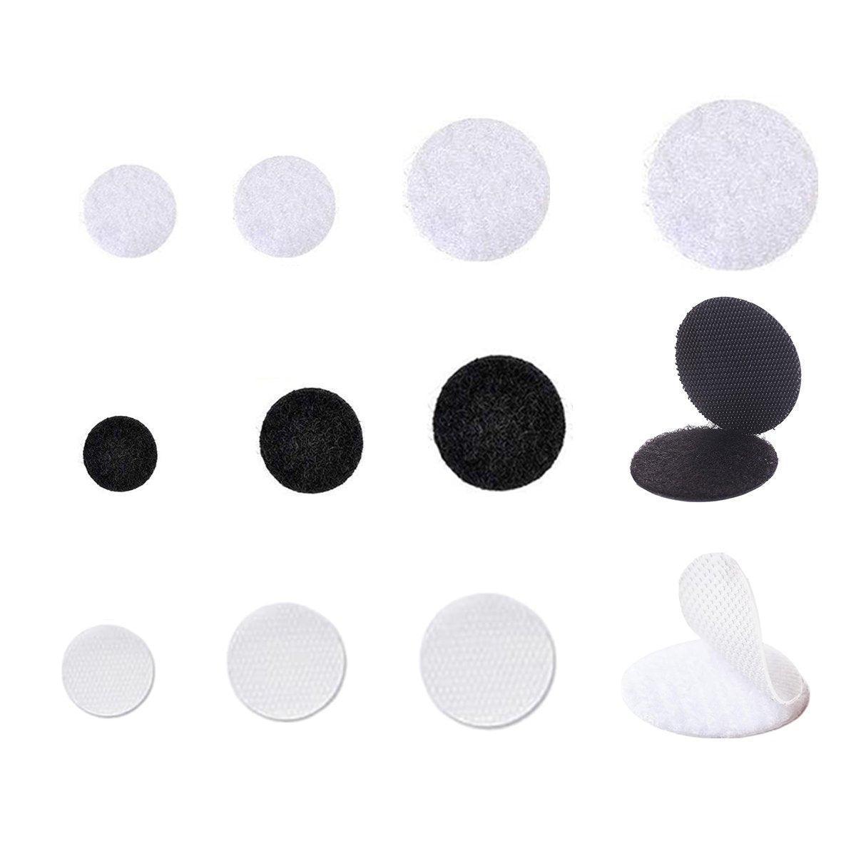 Strong Sticky Round Self Adhesive Dots DIY Bond Tape No Mark Fasteners - White 9 Pairs - 30mm