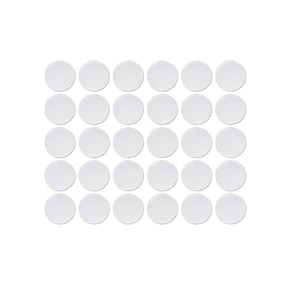 Strong Sticky Round Self Adhesive Dots DIY Bond Tape No Mark Fasteners - White 9 Pairs - 30mm