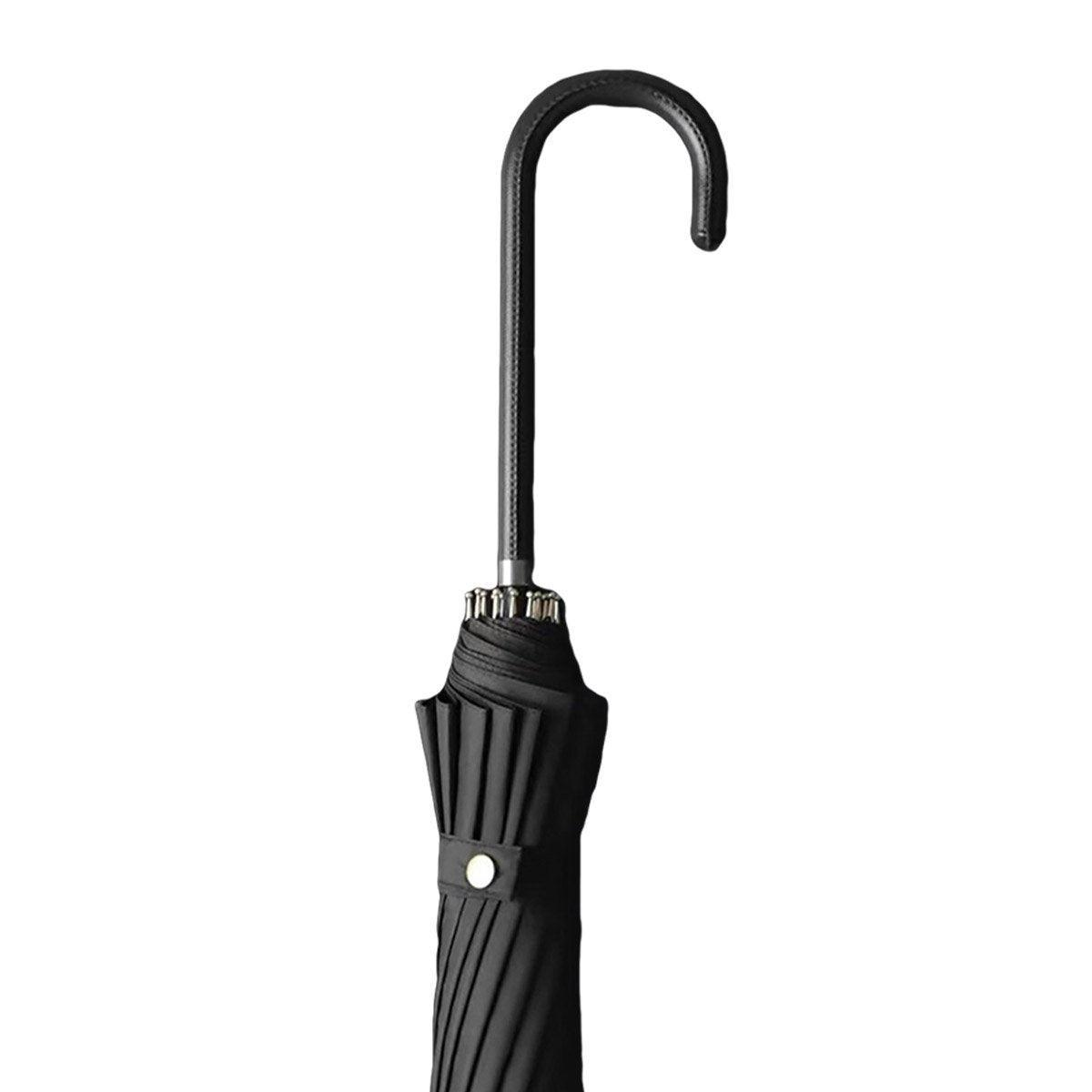 Large 16 Bone Automatic Umbrella Unisex Long Handle Dual Use Rain Sun Umbrella - Cyan