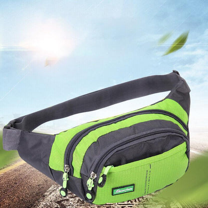 Fanny Pack Zip Pouch Hiking Climbing Sport Bum Waist Bag - Black
