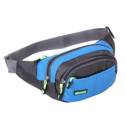 Fanny Pack Zip Pouch Hiking Climbing Sport Bum Waist Bag - Black