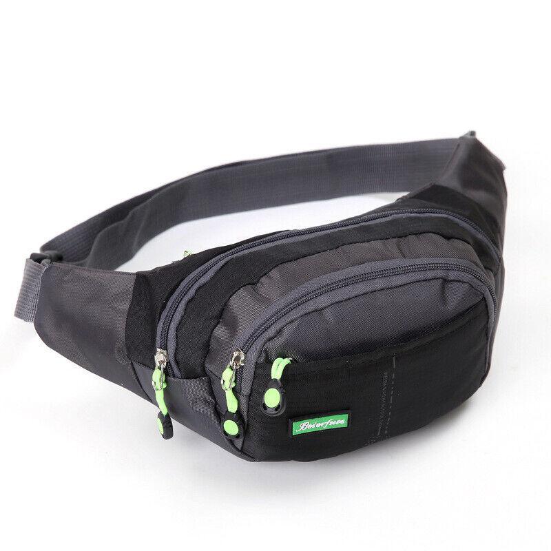 Fanny Pack Zip Pouch Hiking Climbing Sport Bum Waist Bag - Black