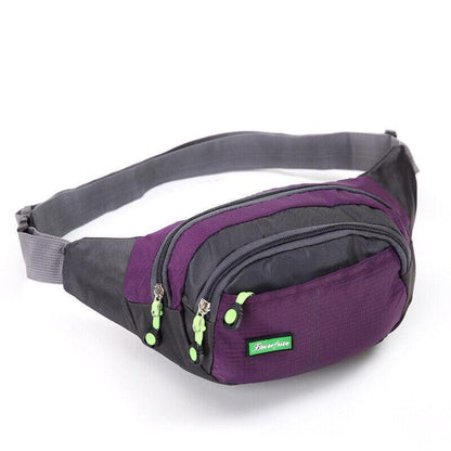 Fanny Pack Zip Pouch Hiking Climbing Sport Bum Waist Bag - Purple