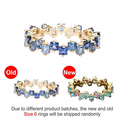 Square Design 1.2ct Simulated Diamond Women Engagement Ring Rose Gold Plated - Water Blue-Size 10