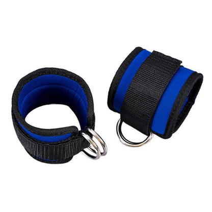 Weight Lifting Ankle Straps D - Ring - Blue - Factory Direct Shop
