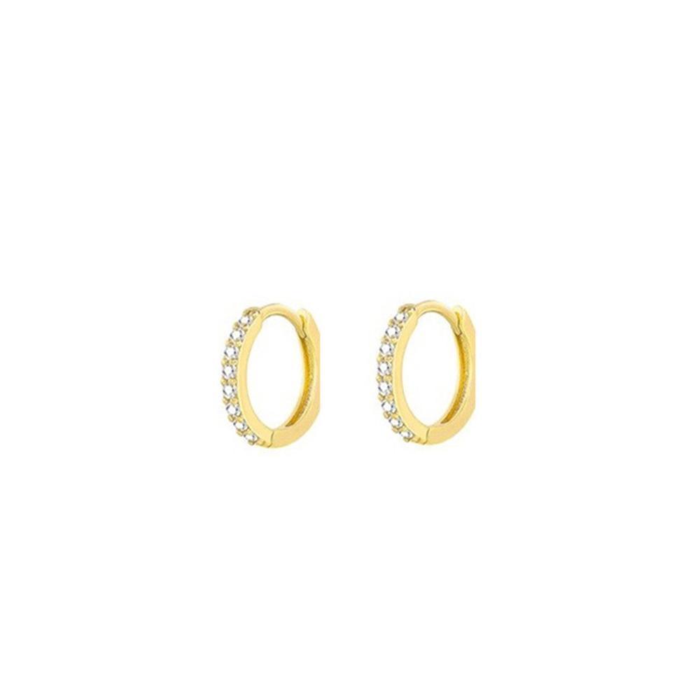 7sizes Hoop Earring Silver Zirconia Ear Huggie Hoop Cartilage Piercing Jewellery - Silver-12mm