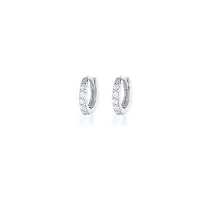 7sizes Hoop Earring Silver Zirconia Ear Huggie Hoop Cartilage Piercing Jewellery - Silver-9mm