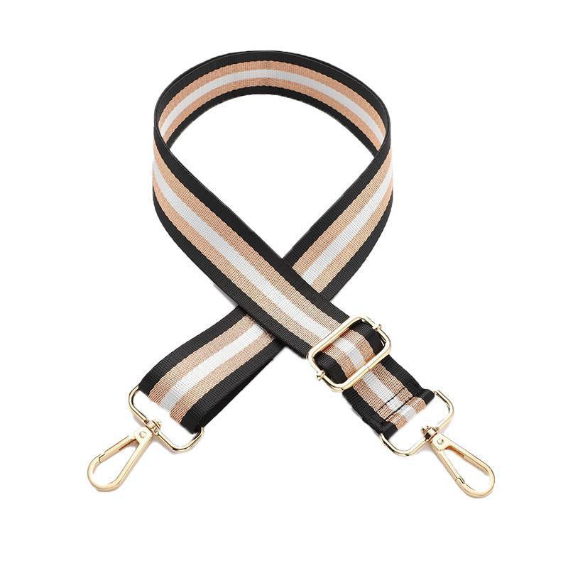 New Crossbody Bag Handbag Belt Satchel Wide Adjustable Canvas Shoulder Strap - Black