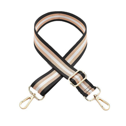 New Crossbody Bag Handbag Belt Satchel Wide Adjustable Canvas Shoulder Strap - Black