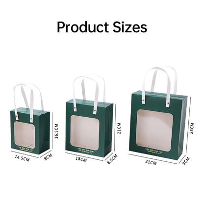 20pcs Translucent Gift Bags Packaging Tote Birthday Party Favors Candy Bags - Green-M Size