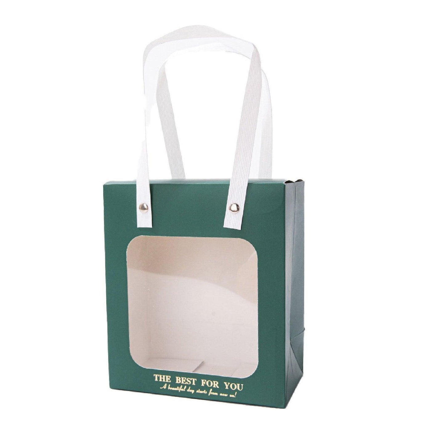 20pcs Translucent Gift Bags Packaging Tote Birthday Party Favors Candy Bags - Green-M Size