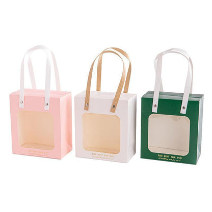 20pcs Translucent Gift Bags Packaging Tote Birthday Party Favors Candy Bags - Green-S Size