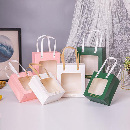 20pcs Translucent Gift Bags Packaging Tote Birthday Party Favors Candy Bags - Pink-M Size