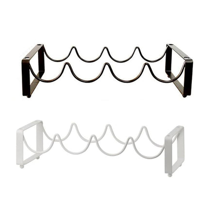 Iron Wine Rack Bottle Holder Metal Display Stand Tabletop Decorative Storage - Brown