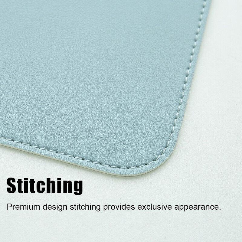 Leather Mouse Pad 30x25.5cm Waterproof Gaming Desk Mat Anti Slip Rubber Mousepad - Wine Red