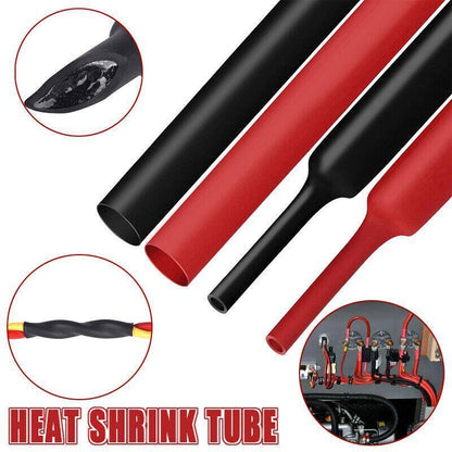 Grade Marine Heat Shrink Tubing 3:1 Wire Sleeve Glue Inside Fast Wrap Insulation Black 5M - 25.4mm*5M