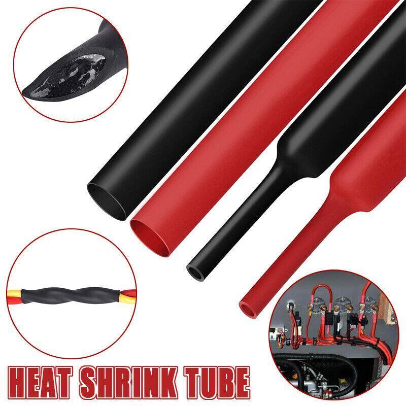 Grade Marine Heat Shrink Tubing 3:1 Wire Sleeve Glue Inside Fast Wrap Insulation Black 5M - 6.4mm*5M