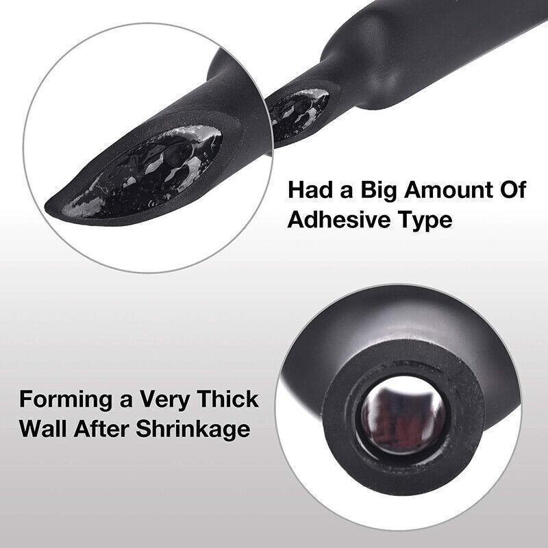 Grade Marine Heat Shrink Tubing 3:1 Wire Sleeve Glue Inside Fast Wrap Insulation Black 5M - 6.4mm*5M