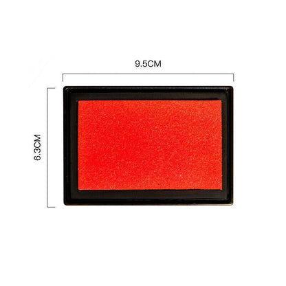 Stamp Ink Pad Rectangular 63x95mm for Rubber Stamps Office Fingerprint Stamping - Red