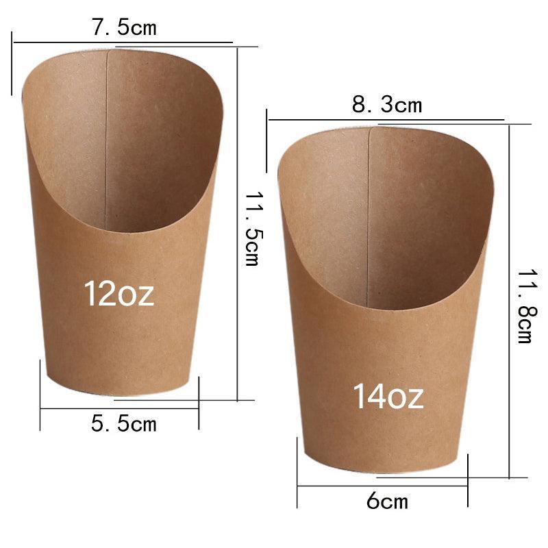 French Fries Holder Kraft Paper Cups Holder Disposable Paper Cups - 22OZ - Factory Direct Shop