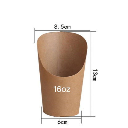 French Fries Holder Kraft Paper Cups Holder Disposable Paper Cups - 22OZ - Factory Direct Shop