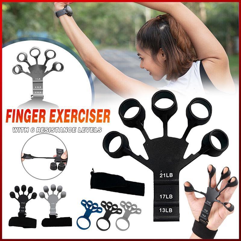 Finger Exerciser Strength Gripper Forearm Trainer Hand Grip Strengthener Therapy - 3# Black (Large Strength)