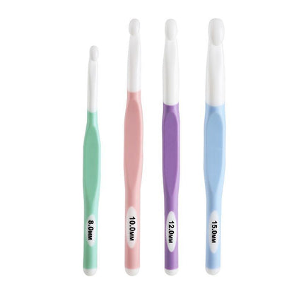 4pcs Weave Yarn Craft Tools Ergonomic Handle Non-Slip Knitting Needles Crochet Hooks