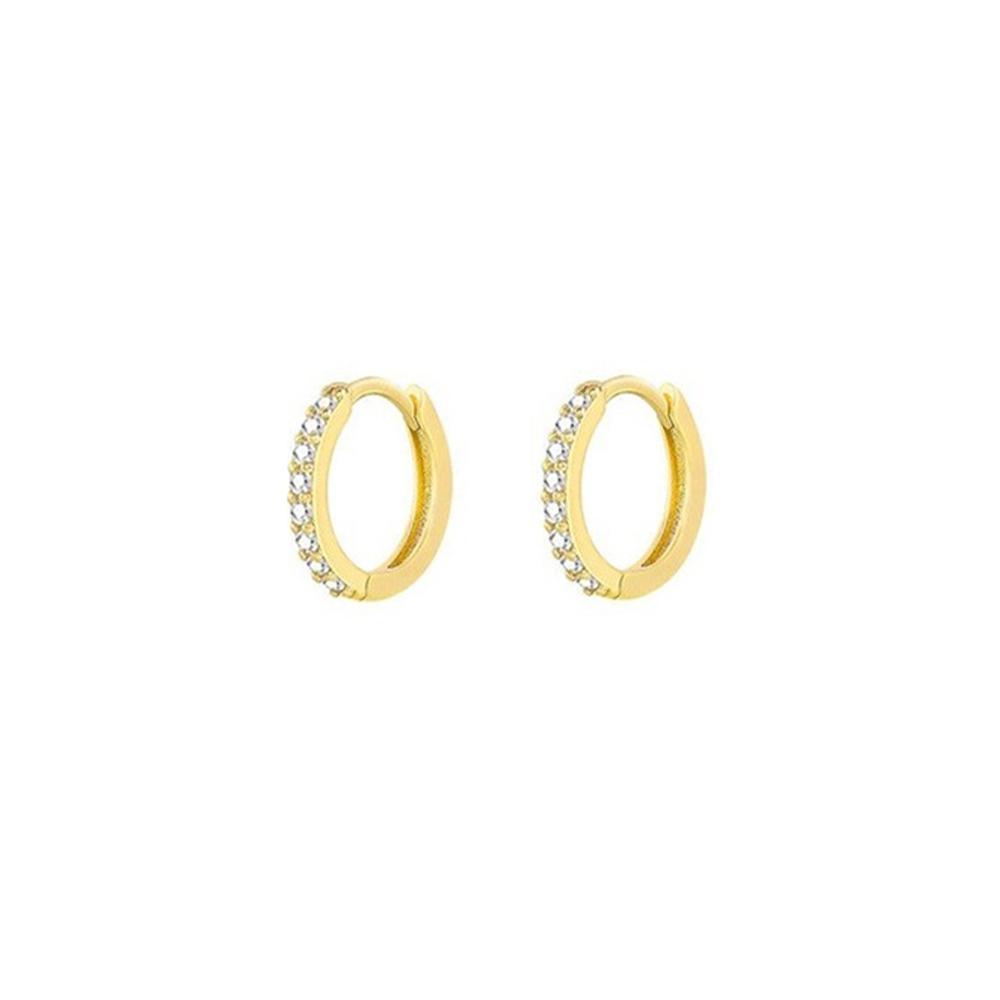 7sizes Hoop Earring Silver Zirconia Ear Huggie Hoop Cartilage Piercing Jewellery - Silver-7mm