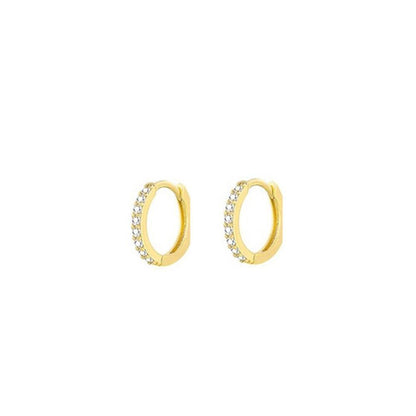 7sizes Hoop Earring Silver Zirconia Ear Huggie Hoop Cartilage Piercing Jewellery - Silver-5mm