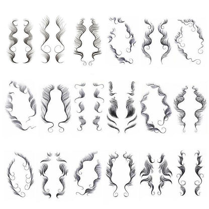 Hairline Edge Tattoo Stickers - Curly Fringe Decals for Women Styling - 10