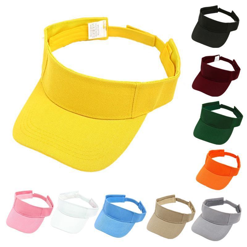 Women Adjustable UV Protection Sport Visor Cap Beach Sun Hat New Stylish Design - Wine Red