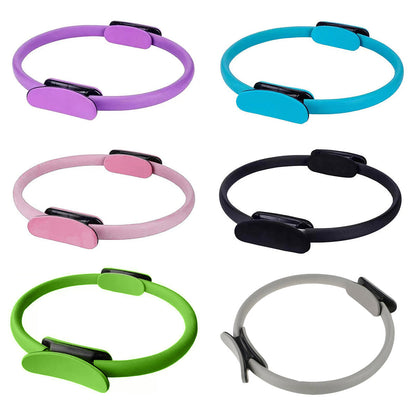 6 Colours Pilates Yoga Ring Magic Circle Fitness Equipment for Toning Slim Legs - Black