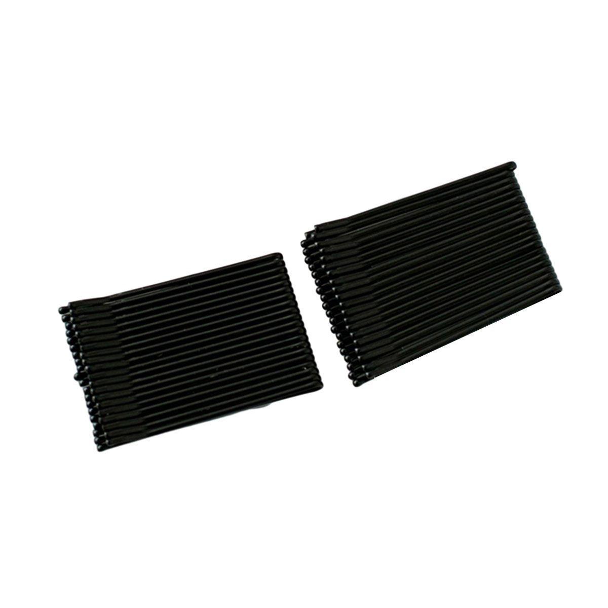 40 PCS Short Black Waved Hair Pins Bobby Pins Grips Salon Dance Hair Accessories - Long Flat Clip