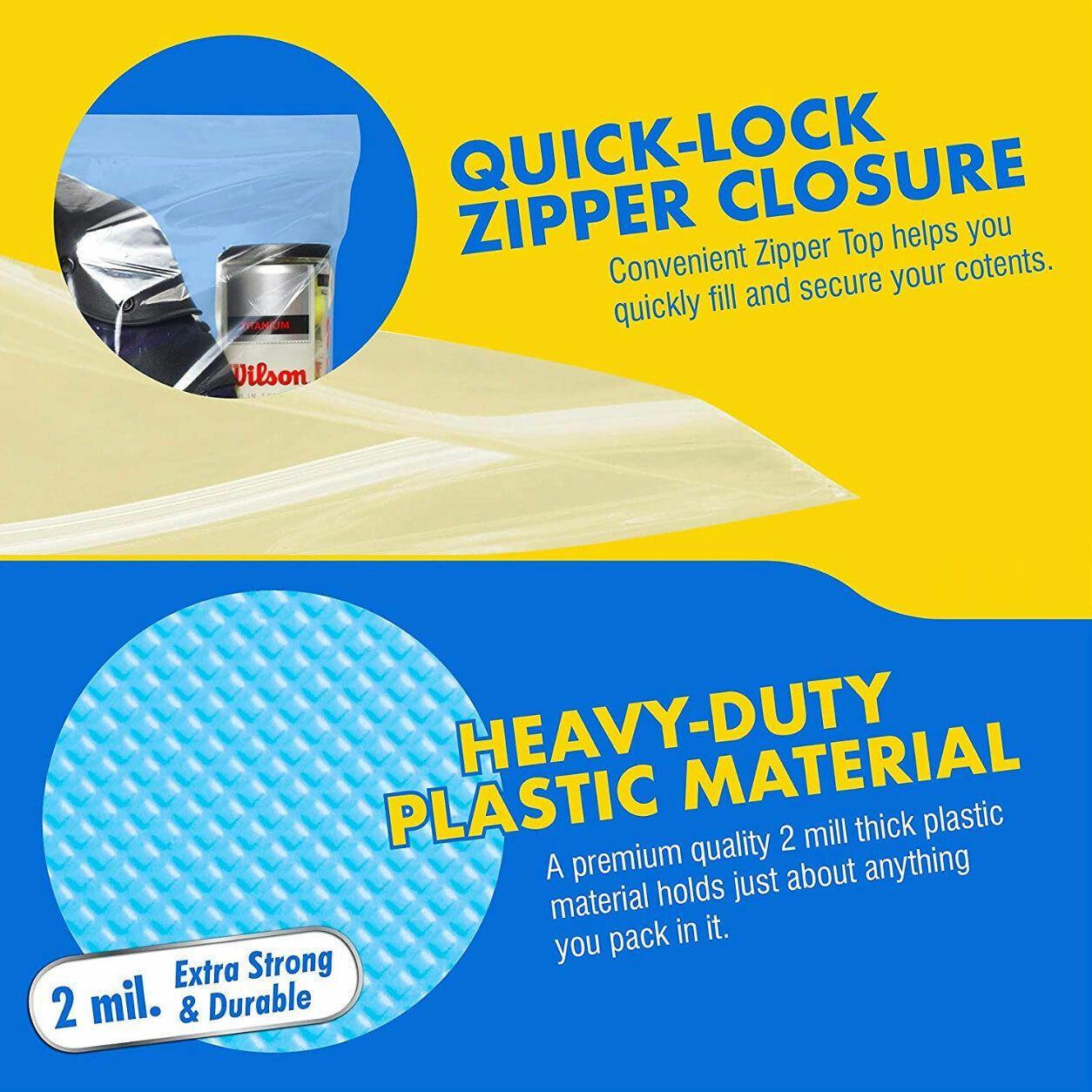 10/100PCS Thick Resealable Ziplock Bags in 12 Sizes Zip Lock Plastic Bags - 14x20cm-100pcs
