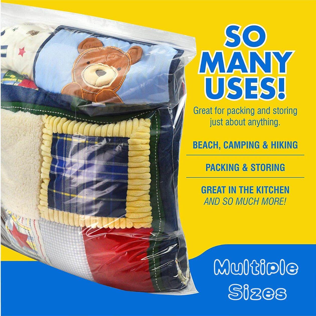 10/100PCS Thick Resealable Ziplock Bags in 12 Sizes Zip Lock Plastic Bags - 4x6cm-10pcs