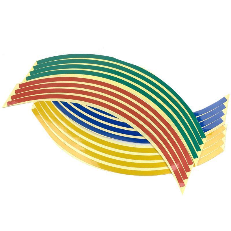 18inch Reflective Rim Tape Wheel Stripe Decal Trim Sticker For Car Motorcycle - Reflective Yellow/Gold
