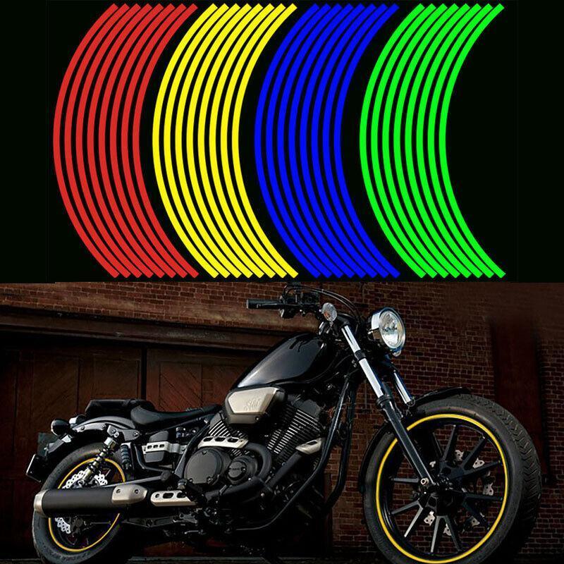 18inch Reflective Rim Tape Wheel Stripe Decal Trim Sticker For Car Motorcycle - Break-Reflective Yellow/Gold