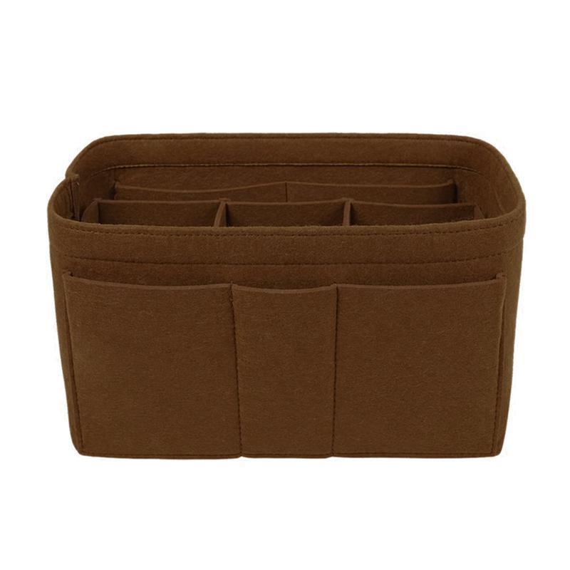 Felt Handbag Organizer Insert with Multiple Pockets for Tote and Purse - Beige L Size