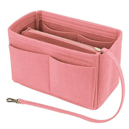Felt Handbag Organizer Insert with Multiple Pockets for Tote and Purse - Red XL Size