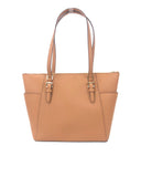 Michael Kors Women's Charlotte Signature Leather Large Top Zip Tote Handbag Bag - One Size