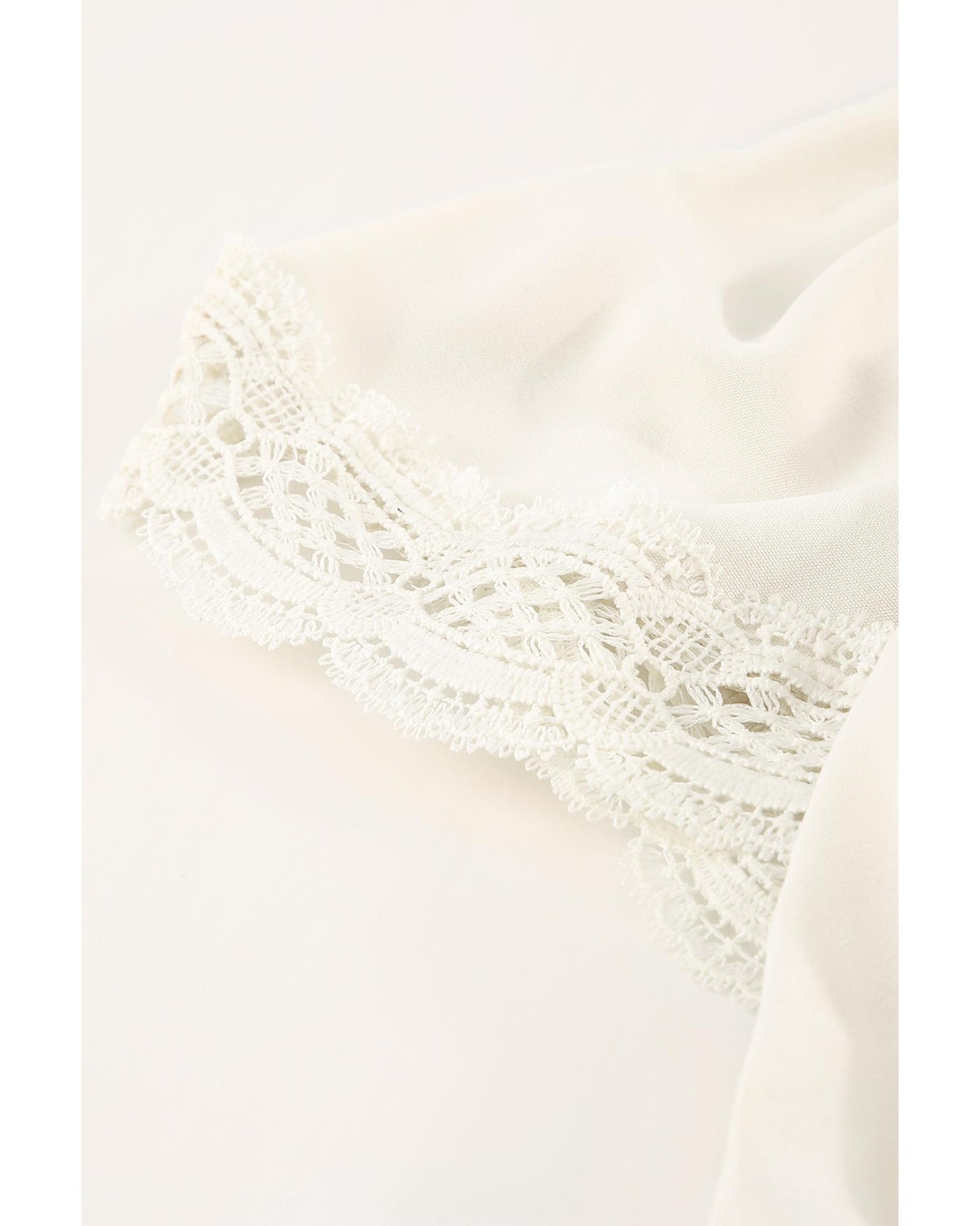 Azura Exchange Lace Splicing V Neck Blouse - S