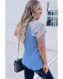 Azura Exchange Tiered Lace Sleeve Knit Top - XL