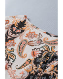 Azura Exchange Baroque Print Wrap V Neck T Shirt - 2XL