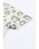 Azura Exchange Waffle Knit Short Sleeve Top - L