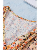 Azura Exchange Floral V Neck Peplum Shirt - M
