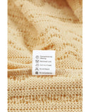 Azura Exchange Puffy Sleeve Khaki Textured Knit Top - L