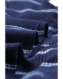 Azura Exchange Color Block Cuffs Rib Knit Striped Pullover - S